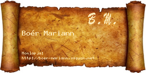 Boér Mariann névjegykártya