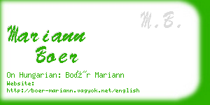 mariann boer business card